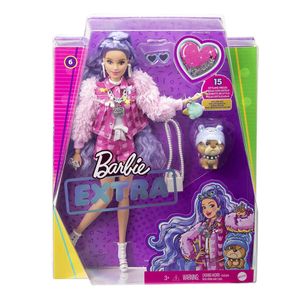 Barbie Extra Puppe mit lila-welligen Haaren