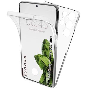 Hülle Für Samsung Galaxy S23 Ultra 5G Klar 360 Rundum Schutz Full Cover Etui Hard und Soft Sudoxx Vorne und Hinten