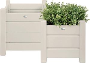 Esschert Design Pflanzkästen quadr. Set S/L weiß; CF31W