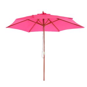 Sonnenschirm Lissabon, Gartenschirm Marktschirm, Ø 3m Polyester/Holz  pink