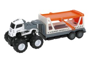 Spielzeug LKW mit Anhänger, Laster mit Friktionsantrieb, Spielzeug-LKW mit absenkbarer oberer Ladefläche, (L) ca. 26,5 cm