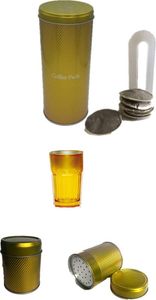 James Premium® Kaffeepad-Dose, Blech, Metallic GOLD mit Padheber Schokostreuer Metallic Glas 269ml metallic