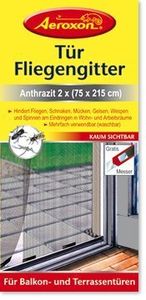 Aeroxon Tür Fliegengitter anthrazit - Waschbar und UV-beständig (1er Pack)