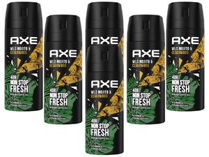 AXE Bodyspray Wild Mojito & Cedarwood Deo ohne Aluminium 6x 150ml Deospray Deodorant Herren Männer Men