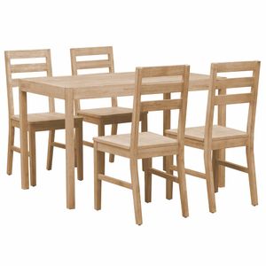 5-tlg. Esstisch mit 4 Stühlen | Modern Design | Essgruppe | Esszimmer | Esszimmergarnitur Akazien-Massivholz - direkt vom Hersteller HOM933890