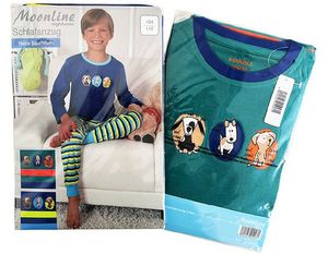 Jungen Pyjama,Zweiteiliger Schlafanzug 100% Baumwolle,Langarm,92-98