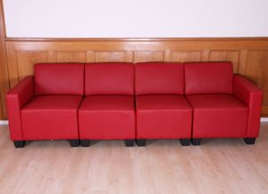 Modular 4-Sitzer Sofa Couch Moncalieri  rot