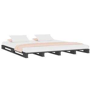 Prolenta Premium - Sivá posteľ z paliet 140x190 cm z masívneho borovicového dreva