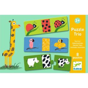 DJECO Puzzle Trio Nackte Tiere 8x3 Teile