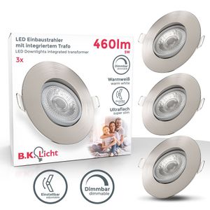 3x LED Einbauspots dimmbar Deckenlampe Einbauleuchte schwenkbar 5W Spot Strahler