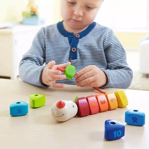 Fädelspiel Zahlen-Drache (Kinderspiel)