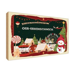 vianmo Holzschild Wandschild 20x30 cm - Weihnachten aus OER-ERKENSCHWICK