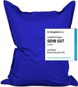 Lumaland Riesen-Sitzsack XXL 140x180 cm Wasserfestes Indoor & Outdoor Liegekissen über 3 Mio. anpassungsfähigen EPS-Perlen Bean Bag waschbarem Bezug Lumaland Riesen-Sitzsack XXL 140x180 cm Wasserfestes Indoor & Outdoor Liegekissen über 3 Mio. anpassungsfähigen EPS-Perlen Bean Bag waschbarem Bezug