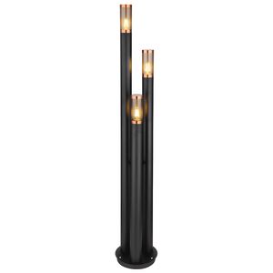 Stehleuchte, Edelstahl, Kupfer, schwarz, rauch, H 170 cm