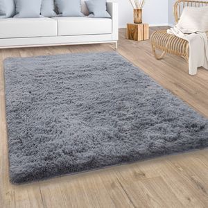 Hochflor Teppich Wohnzimmer Fellteppich Kunstfell Shaggy Flauschig