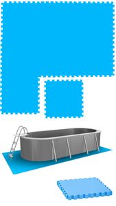 1,9m² Poolunterlage - 8 Große Poolmatten - 50x50 Outdoor Pool Bodenschutzmatte