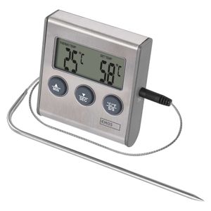 EMOS Küchentimer mit Grillthermometer, Kochthermometer, Fleischthermometer + Sonde 1,4 m, E2157