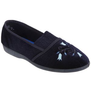 Sleepers Inez dámske papuče / papuče s kvetinovou výšivkou DF525 (41 EUR) (Navy blue)
