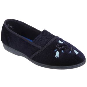 Sleepers Inez dámske papuče / papuče s kvetinovou výšivkou DF525 (39 EUR) (Navy blue)