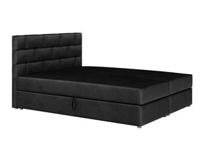 MOB, Manželská postel Boxspring 180x200 cm - Waller (černá) (s matrací a roštem)