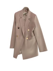 Damen Trenchcoats Zweireiher Blazer Casual Business Herbst Jacke Revers Outwear Khaki,Größe XXL