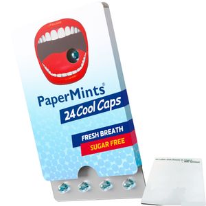 PaperMints Cool Caps Mint Sugarfree Packung (24 Frischeperlen mit Minzgeschmack) + usy Block