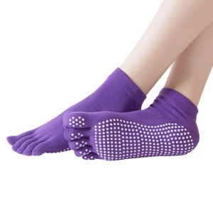 Yoga Socken Anti-Rutsch-Socken (1 Paar) für Pilates,Yoga,Schwarz Lila alle Finger Yoga Socken Anti-Rutsch-Socken (1 Paar) für Pilates,Yoga,Schwarz Lila alle Finger