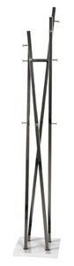 Haku Garderobenständer, schwarz-nickel-weiß - Maße: 35 cm x 35 cm x 193 cm; 89887