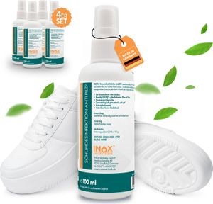 INOX® Schuhdesinfektion 4x100ml | Fuß Schuh Desinfektionsspray | Geruch Fußpilz
