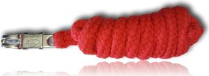Führstrick mit Panikhaken für Pferd - Anbindestrick in verschiedenen stylischen Designs, Länge 2m, Farbe rot