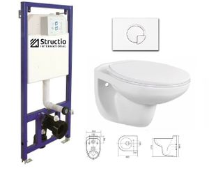 Hänge Wand WC Schüssel Toilette mit Spülkasten Unterputzspülkasten Vorwandelement inkl. Betätigungsplatte