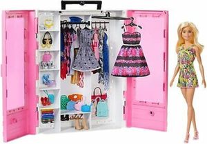 Barbie Fashionistas garderoba z lalką, meble Barbie, akcesoria Barbie