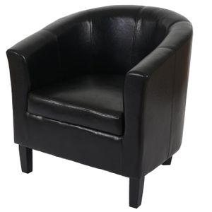 Křeslo Newport T379, lounge chair club chair, imitace kůže  černá