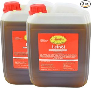 Leinöl Pferde 10L - 2 x 5L für Hunde & Katzen im Kanister - Leinsamenöl Kaltgepresst Zum Barfen Fürs Tier - Natürlicher Futterzusatz