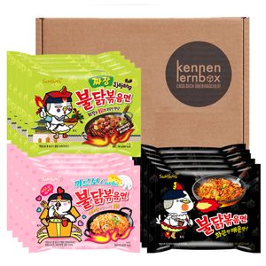 Samyang BULDAK Ramen Combo | Kennenlernbox | 5er Pack Hot Chicken & 5er Pack Carbonara & 5er Pack Jjajang