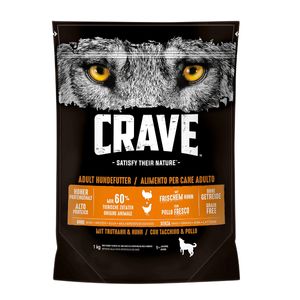 Crave Trockenfutter für Hunde Adult mit Truthahn und Huhn 1000g