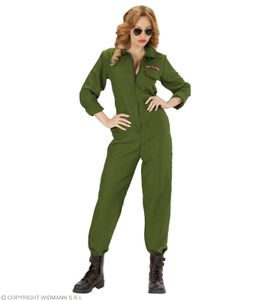 Kampfjet Pilotin Kostüm - Jet Pilotin Verkleidung - Fliegerkostüm Damenkostüm L - 42/44