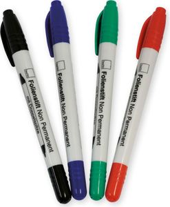 TimeTEX-Set Folienstifte mit Doppelspitze, 4-tlg., non Permanent - abwischbar