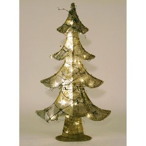 LED Jute-Weihnachtsbaum Tannenbaum Weihnachtsdeko Dekobaum Christbaum Advent, Größe:25 LED´s 44x75 cm