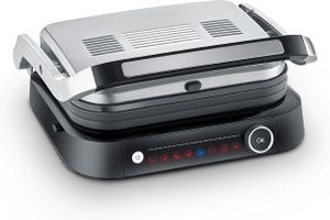 Kontaktgrill Tischgrill SEVERIN 2000W 8Grillprogramme Timer KG 2395 KG 2395 aus Edelstahl, schwarzsilber Kontaktgrill Klapptoaster Grillplatte Sandwich Maker