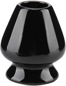 Porzellan-Schneebesenhalter,1 Stück Keramik-Matcha-Halter für Bambus-Matcha-Chasen für Teeservice-Zubehör (schwarz)