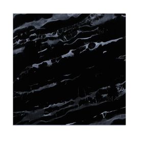 Glasplatte 60x60x0,6 cm mit Facettenschliff - Marmoroptik schwarz