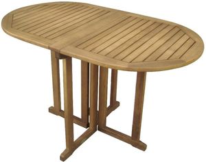 Klapptisch GATELEG, Gartentisch aus kontrolliertem Eukalyptusholz, Holztisch 120/70 cm, oval, geölt