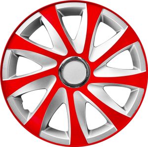 Kołpaki NRM DRIFT Extra, czerwone/srebrne, 15 cali. (4 x uniwersalne obręcze kół/obręcze kół)