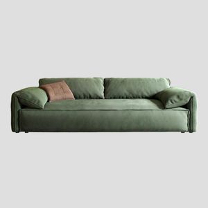 Qian Italienisch Sofa Kunstleder Stoff Lazy Susan individuelle Glättung 210*105*80cm Stoff