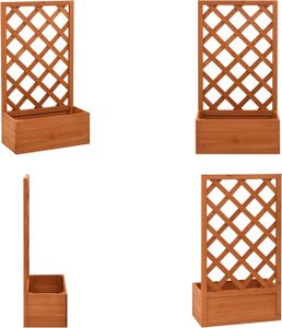 vidaXL Záhradná mriežka s kvetinovým boxom oranžová 50x25x90 cm jedľové drevo - vyvýšený záhon - vyvýšené záhony - drevený kvetináč - kvetinový box