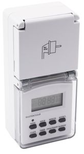 Digitale Zeitschaltuhr für Innen und Außen McPower "AZ-78", IP44 - für Außen geeignet, 10 Schaltprogramme