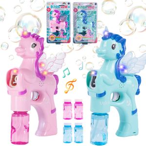 Malplay Seifenblasenmaschine Einhorn Pony | Drinnen Und Draußen |Licht Und Musik| Seifenblasen Für Babys Ab 3 Jahren
