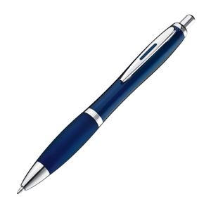 25x Kugelschreiber / transparent mit Metallclip / Farbe: transparent dunkelblau