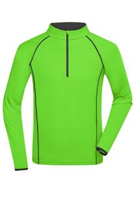 Langarm Funktionsshirt für Fitness und Sport bright-green/black, Gr. L